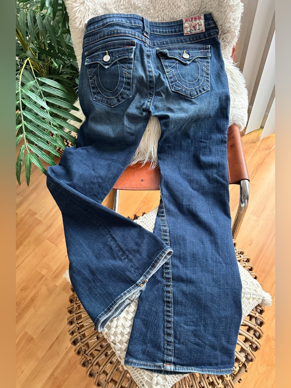 True Religion Women's Dark Blue Flare Jeans